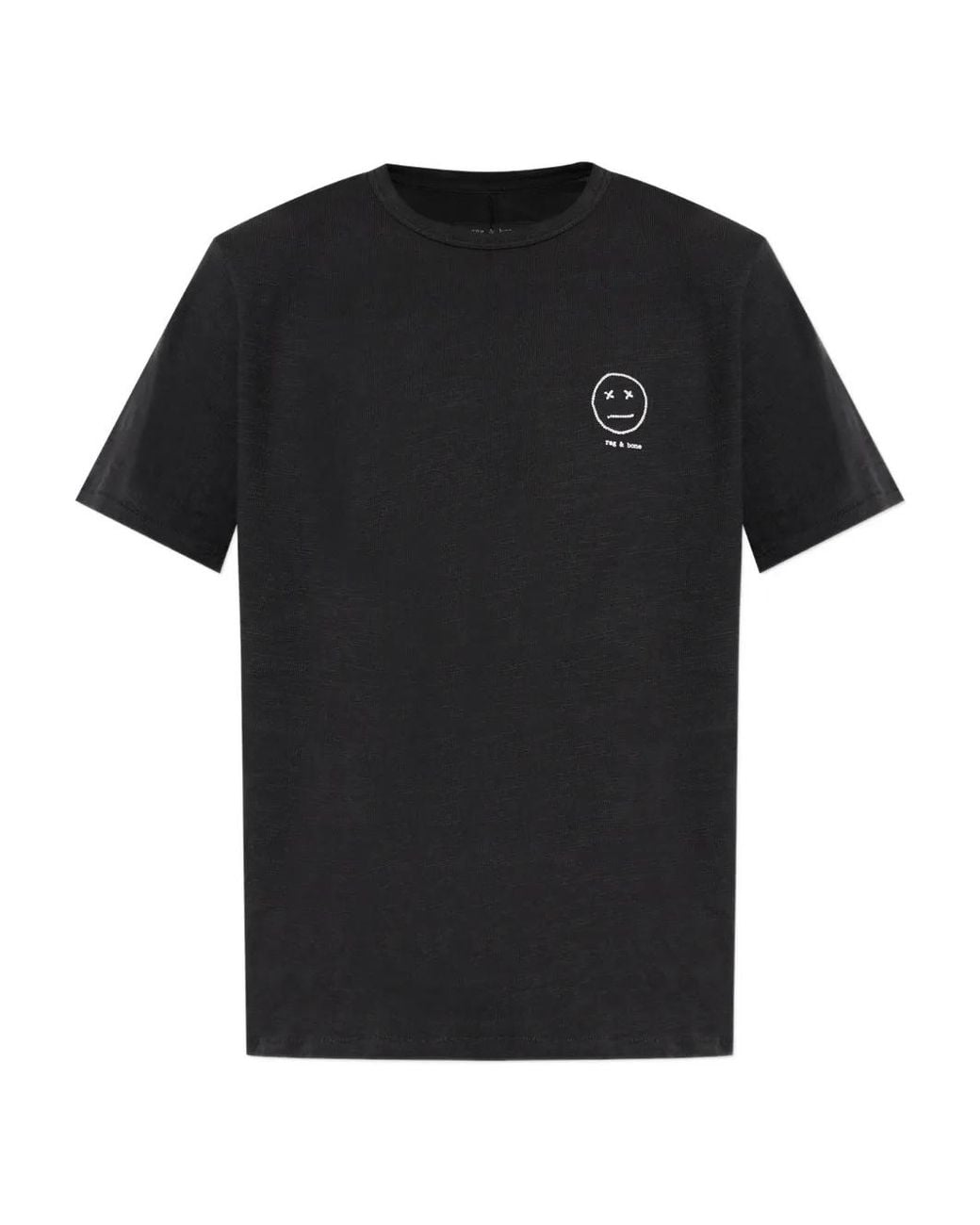 Rag & Bone Black Logo-Embroidered T-Shirt for men