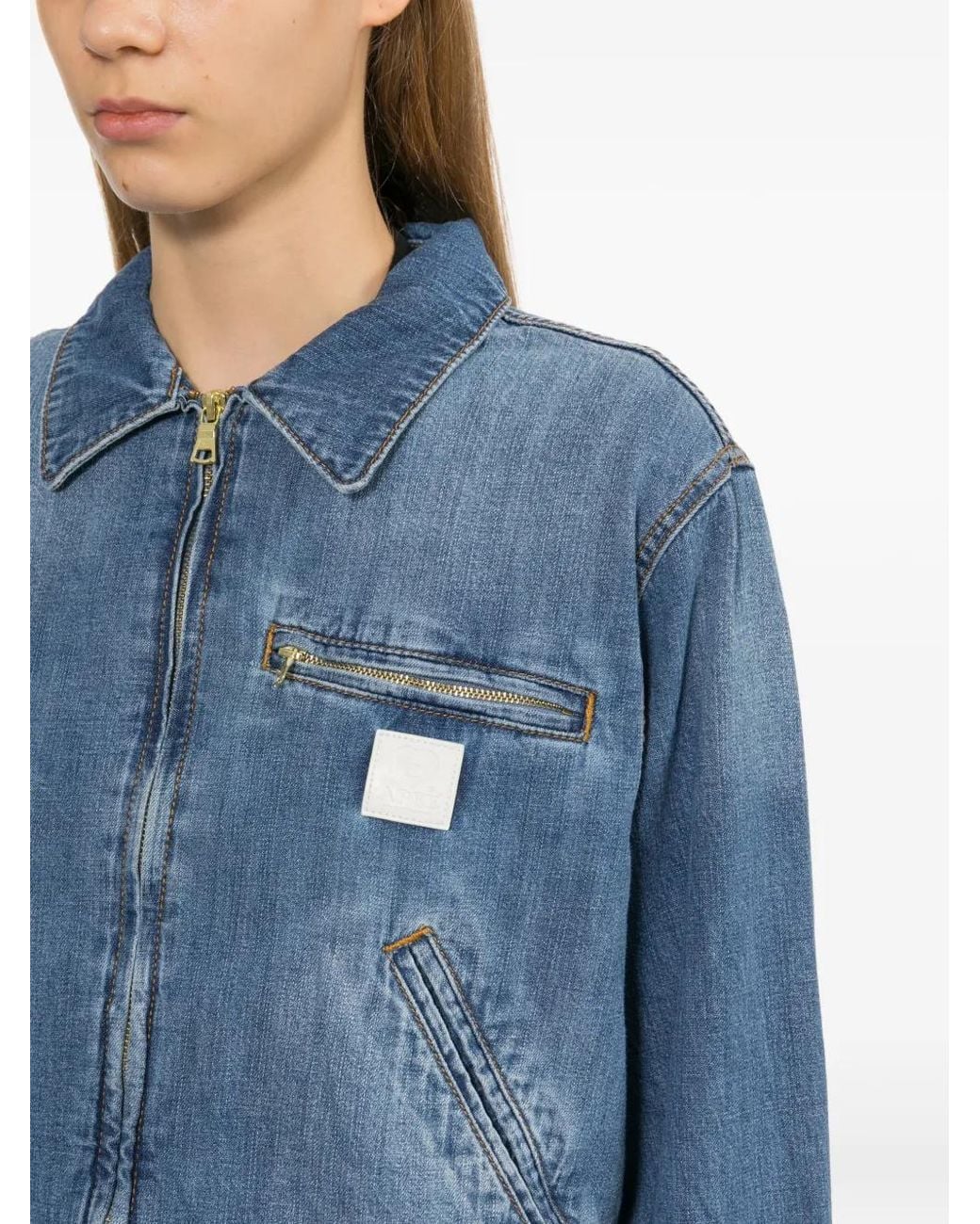 AAPE BY A BATHING AP Blue Logo-Patched Denim Jacket