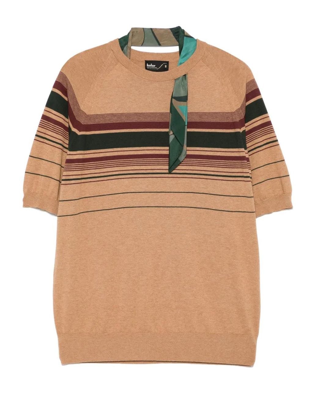 Kolor Brown Striped T-Shirt for men
