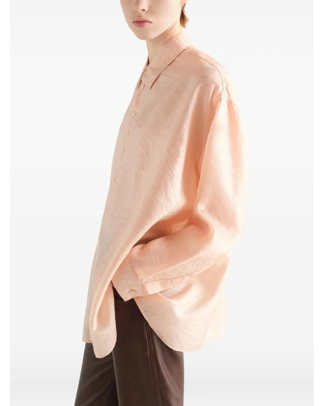 Lemaire Pink Draped Shirt