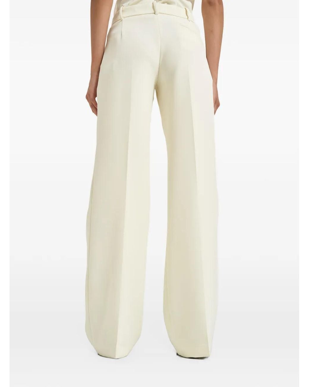 FEDERICA TOSI Natural Pleated Wide-Leg Trousers