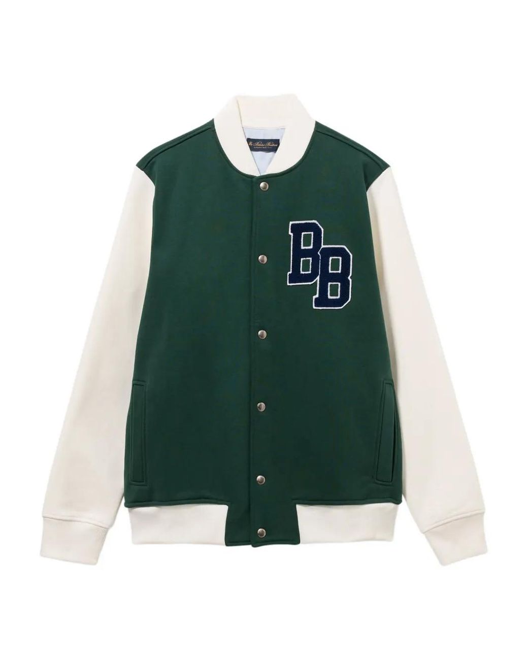 Brooks Brothers Green Logo-Patch Side-Pockets Jacket for men