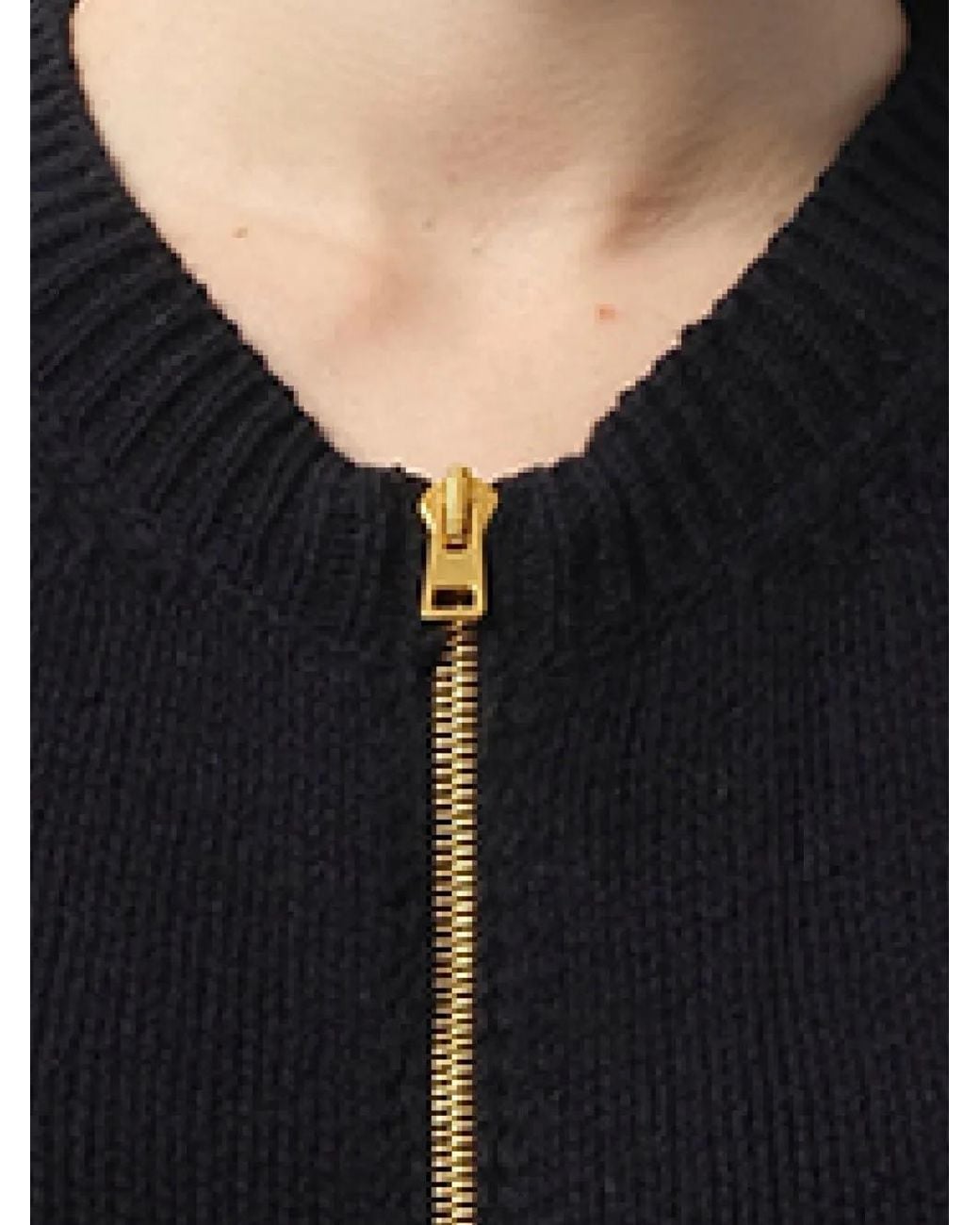 Lanvin Black Ruffled-Trim Zip-Up Cardigan