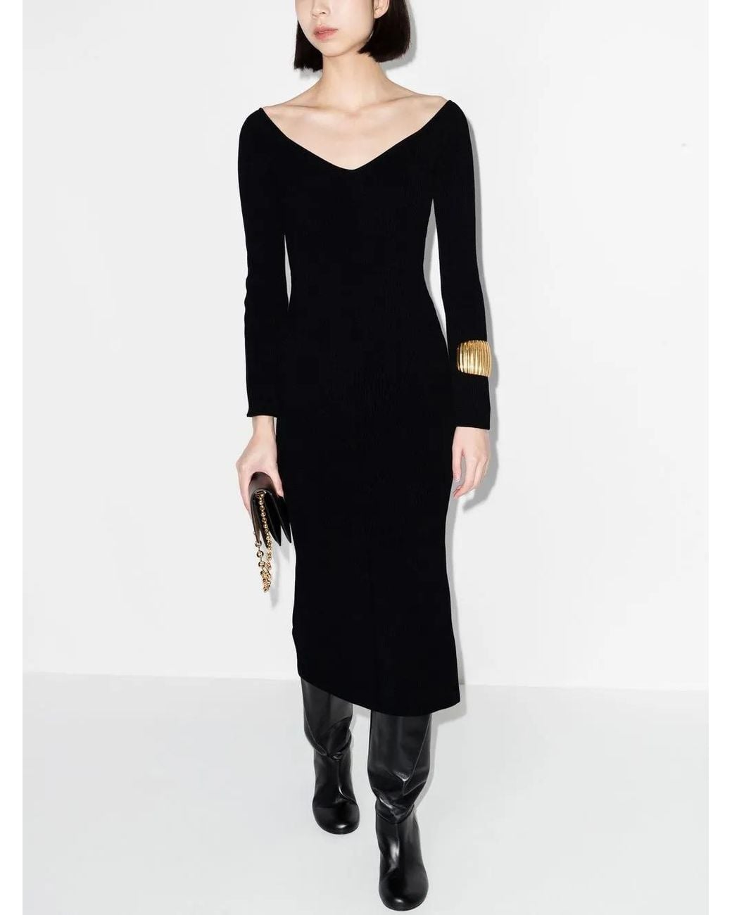Khaite Black Viscose Blend Dress