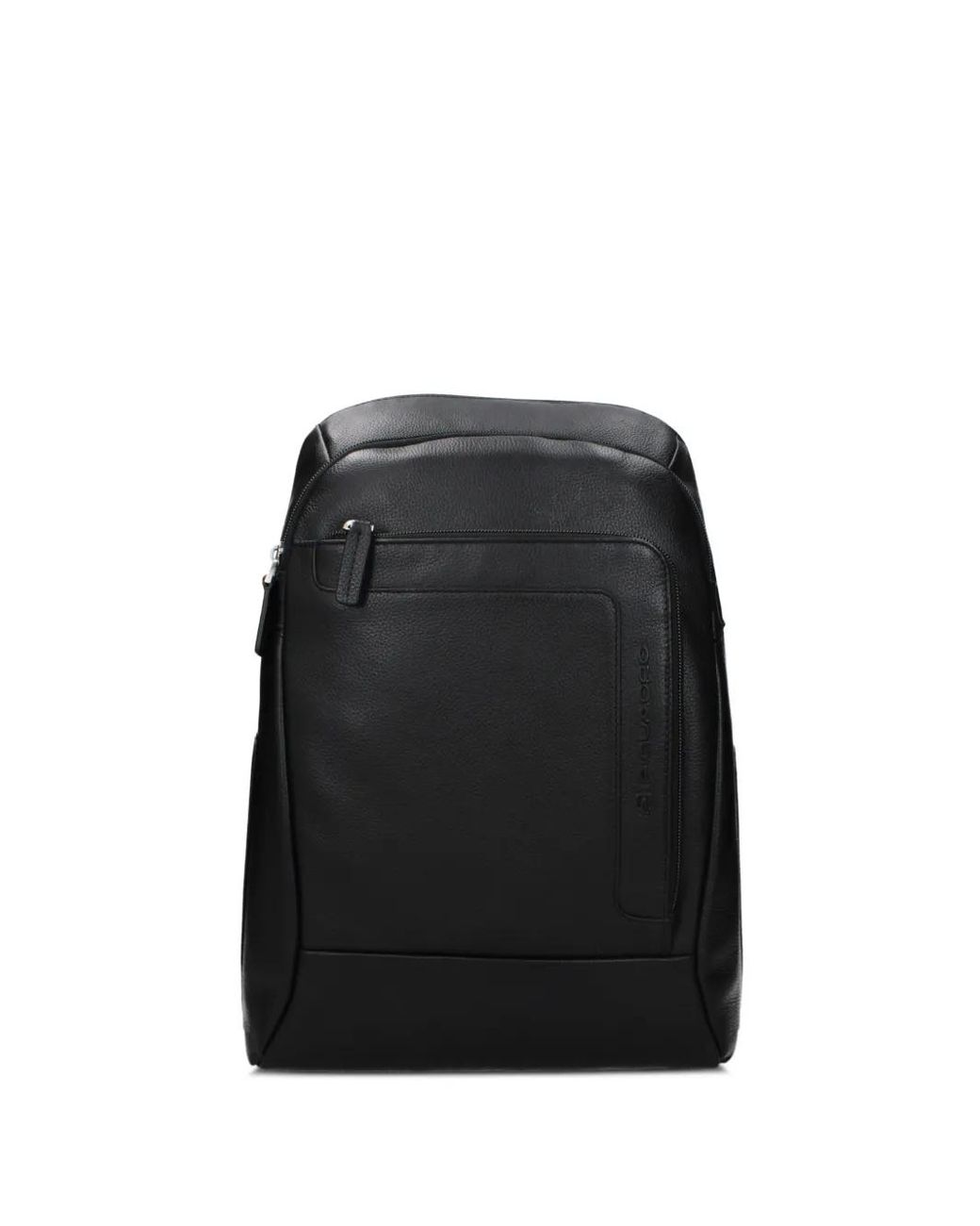Piquadro Black Front-Zip Backpack for men