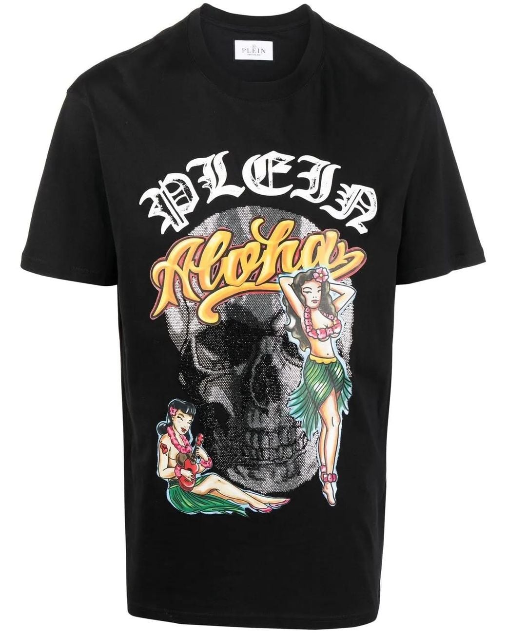 Philipp Plein Black Hawaii Short-Sleeve T-Shirt for men