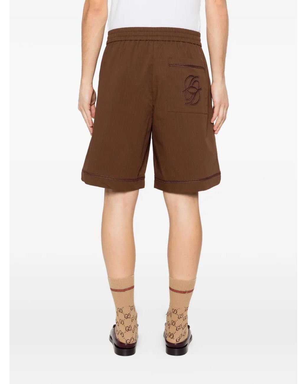 Drole de Monsieur Brown Jour Echelle Drawstring Shorts for men
