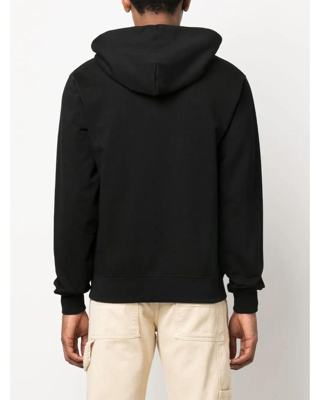 Off-White c/o Virgil Abloh Black Cotton Hoodie With Neon Accents And Embroidered Details for men