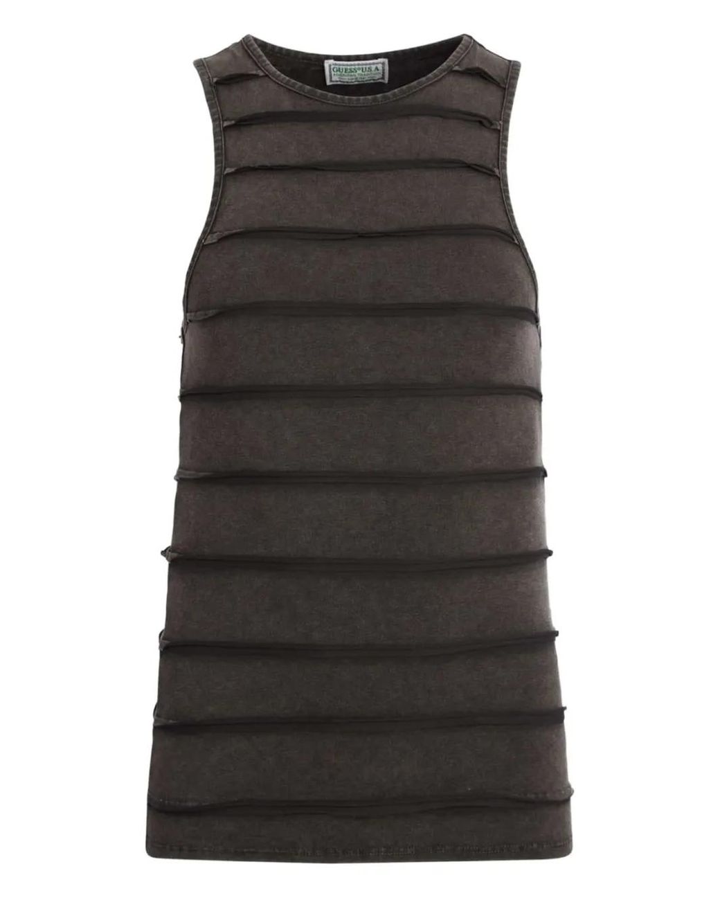 Guess Black Striped Tank Top for men