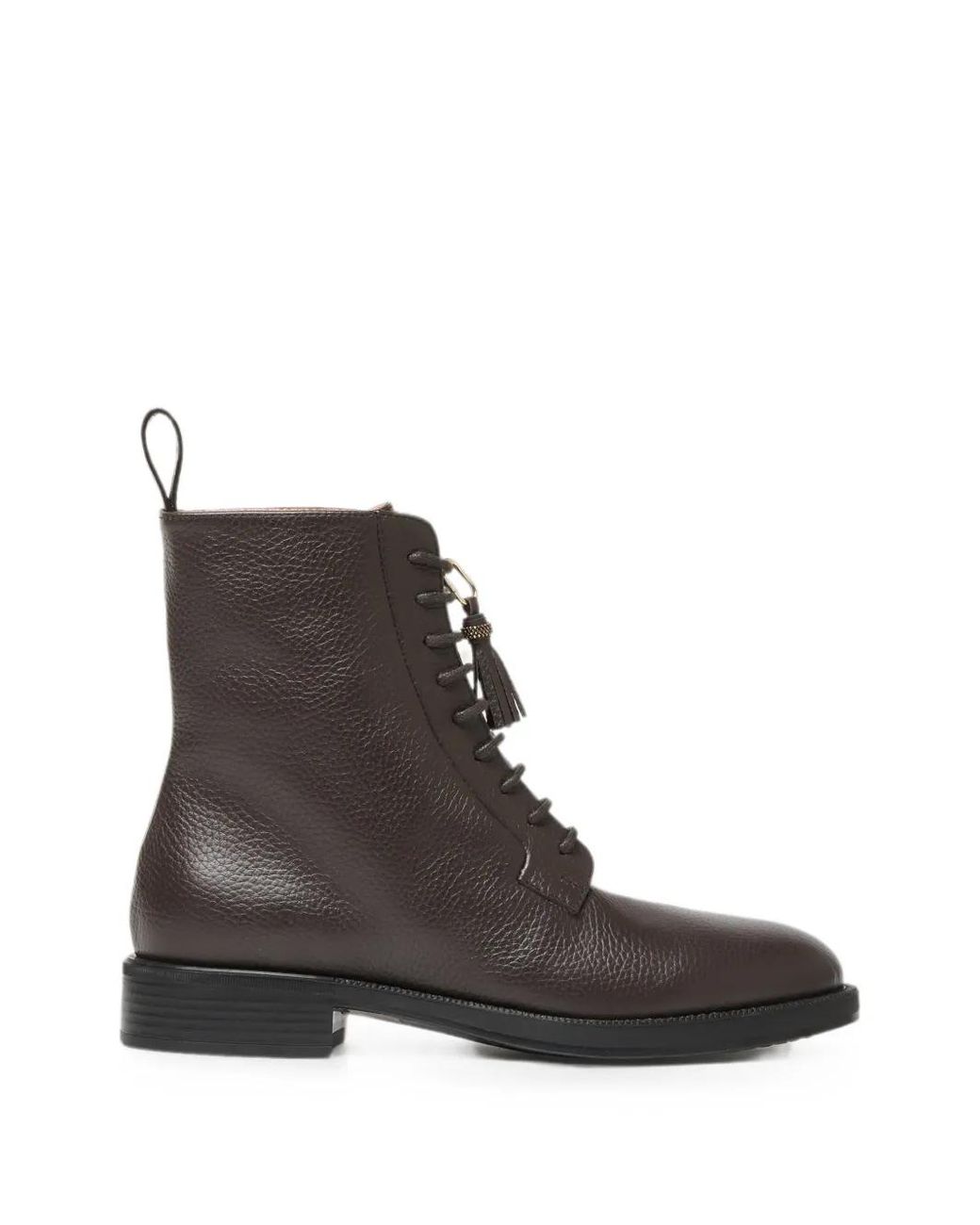 Fabiana Filippi Brown Tassel-Detail Lace-Up Boots