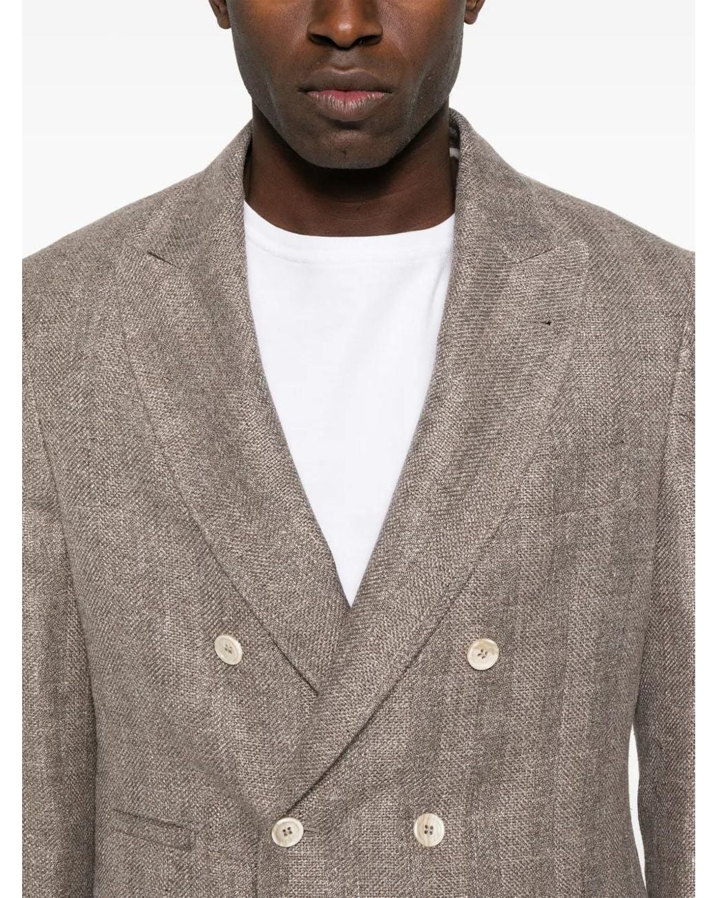 Brunello Cucinelli Brown Suit Type Jacket Clothing for men