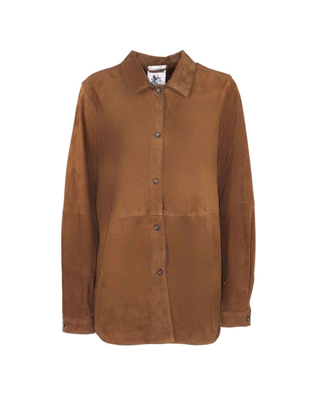 Semicouture Brown Chemise Filipa En Cuir À Manches Longues