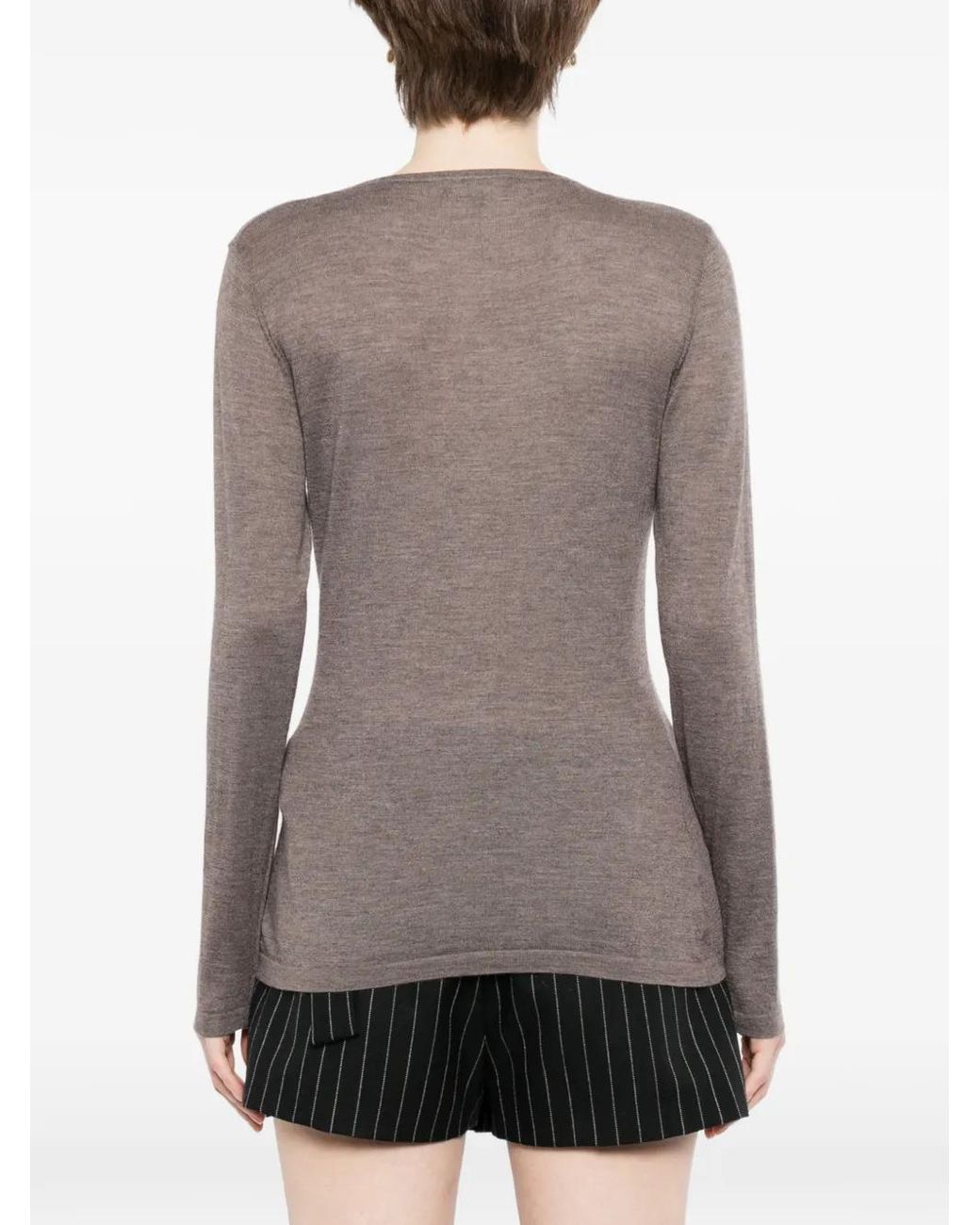 N.Peal Cashmere Gray Imogen V-Neck Top