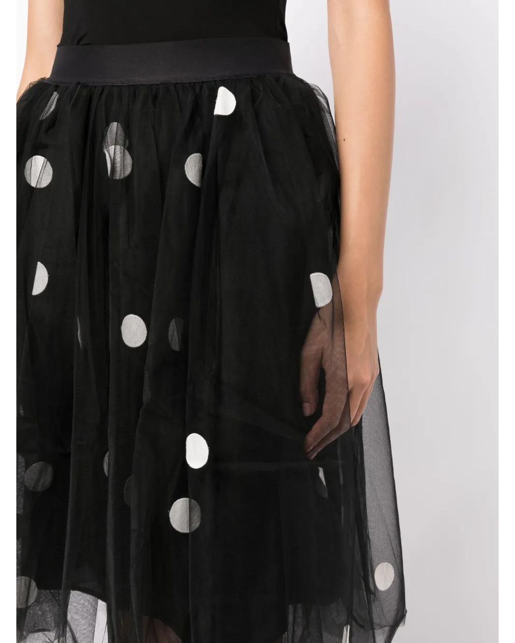 JNBY Black Polka-Dot A-Line Skirt