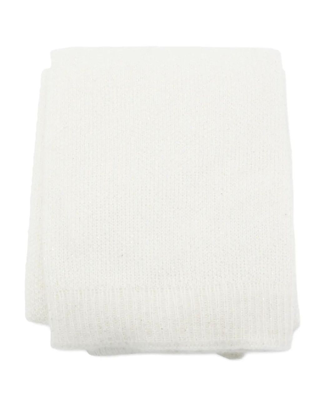Fabiana Filippi White Ribbed Scarf