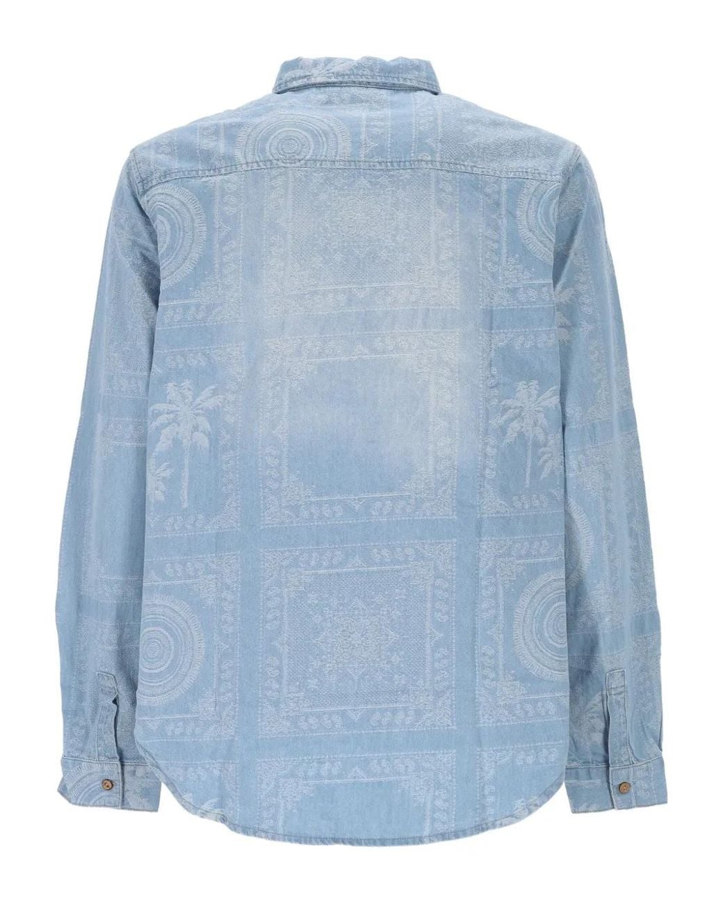 TOOCO Blue Patterned Buttoned Shirt