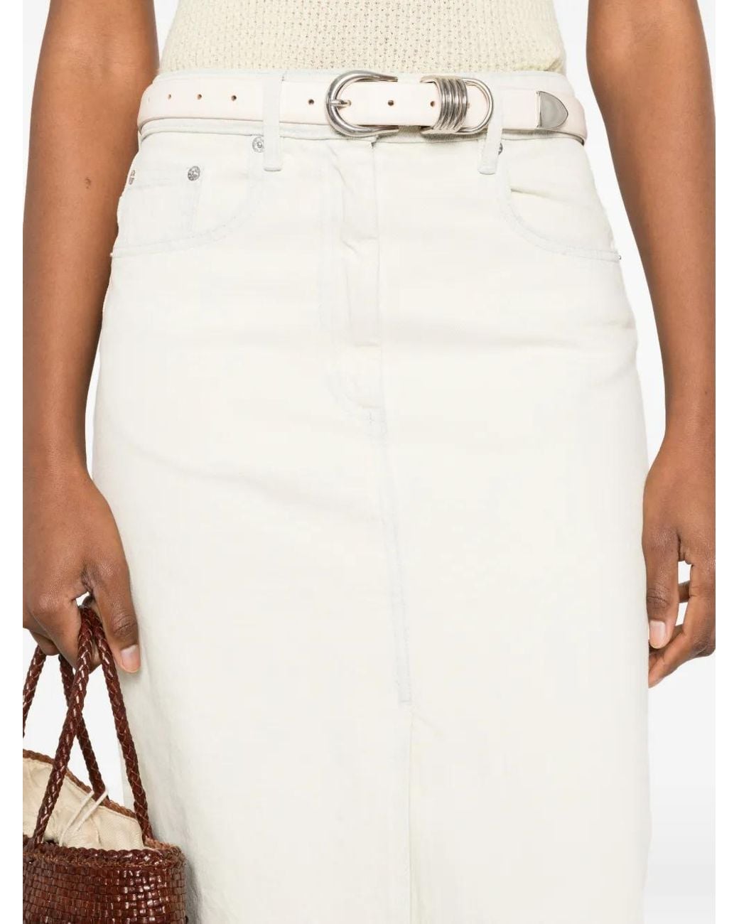 A.P.C. White A. P.C. Mini Front Button Skirt