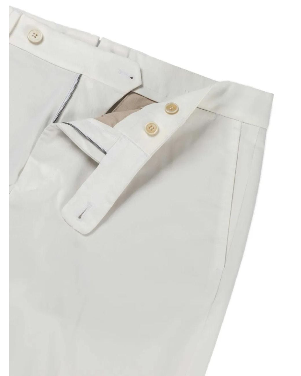 Incotex White Button Tailored Trousers for men