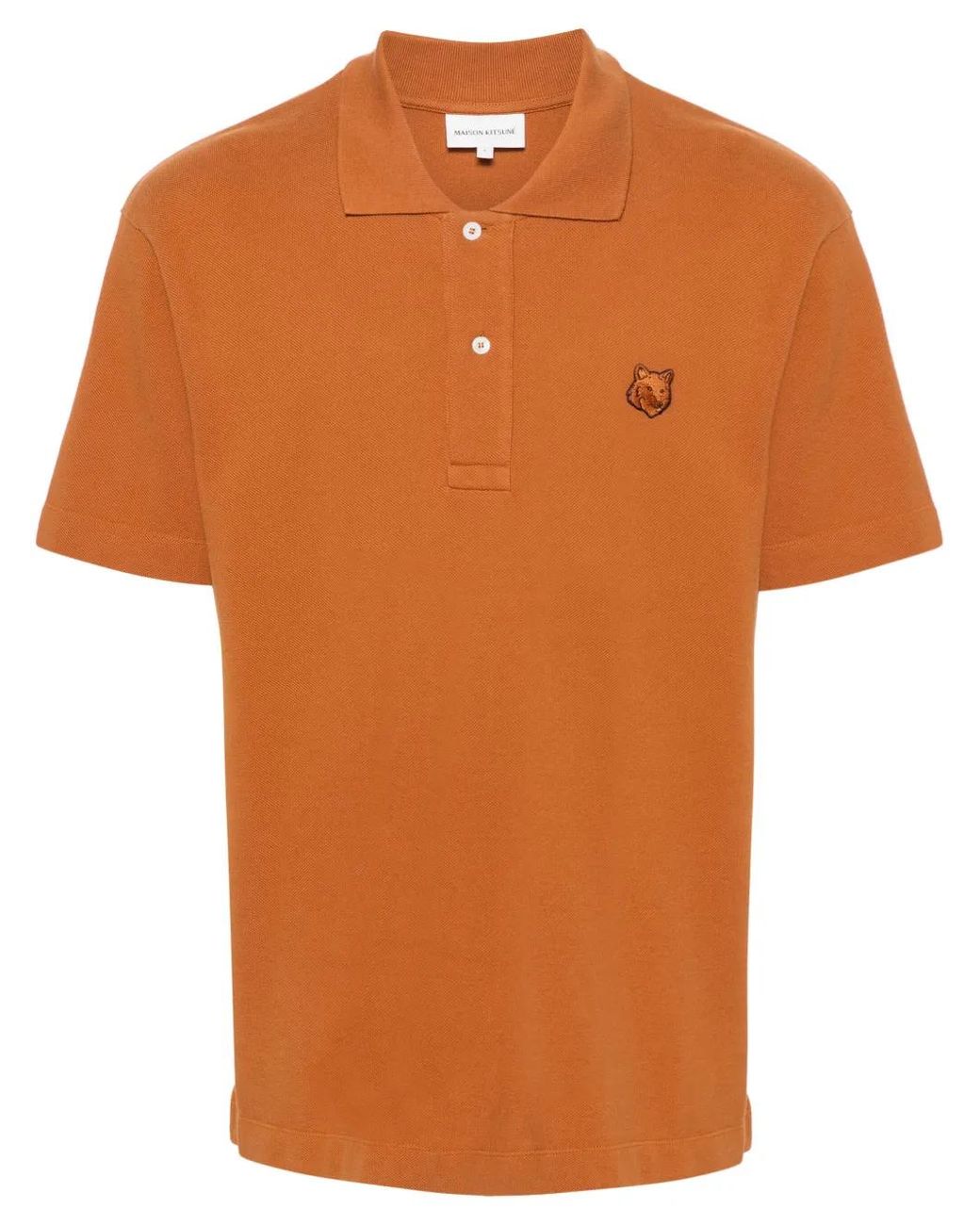 Maison Kitsuné Orange Bold Fox Head Patch Comfort Polo for men