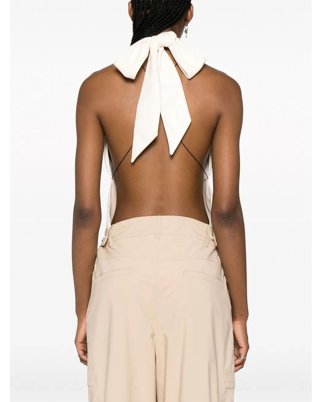 Philosophy Di Lorenzo Serafini White Halterneck Sleeveless Top