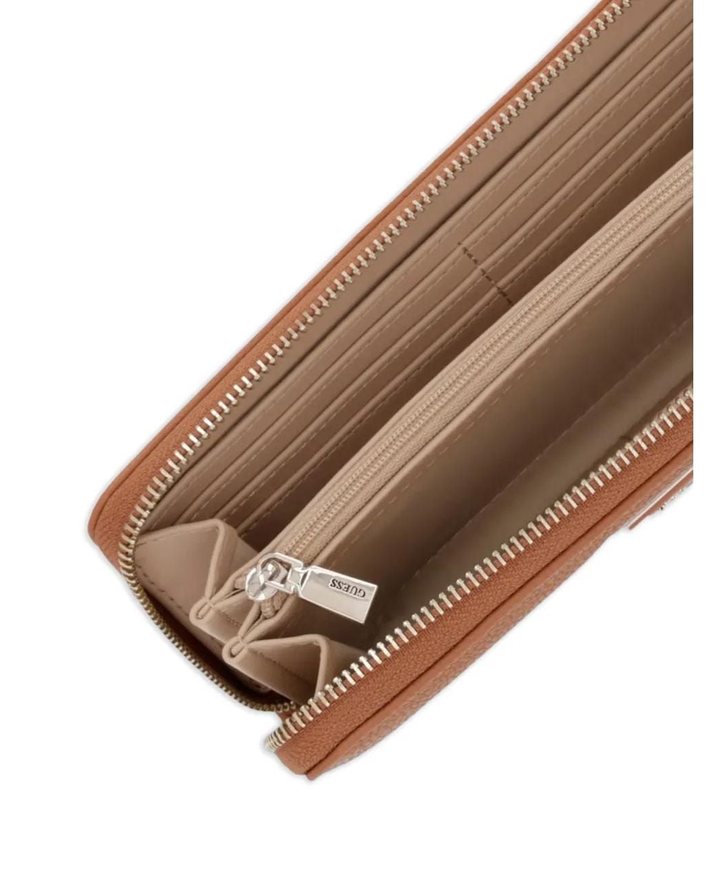 Guess Brown Laurel Triangle Logo Maxi Wallet