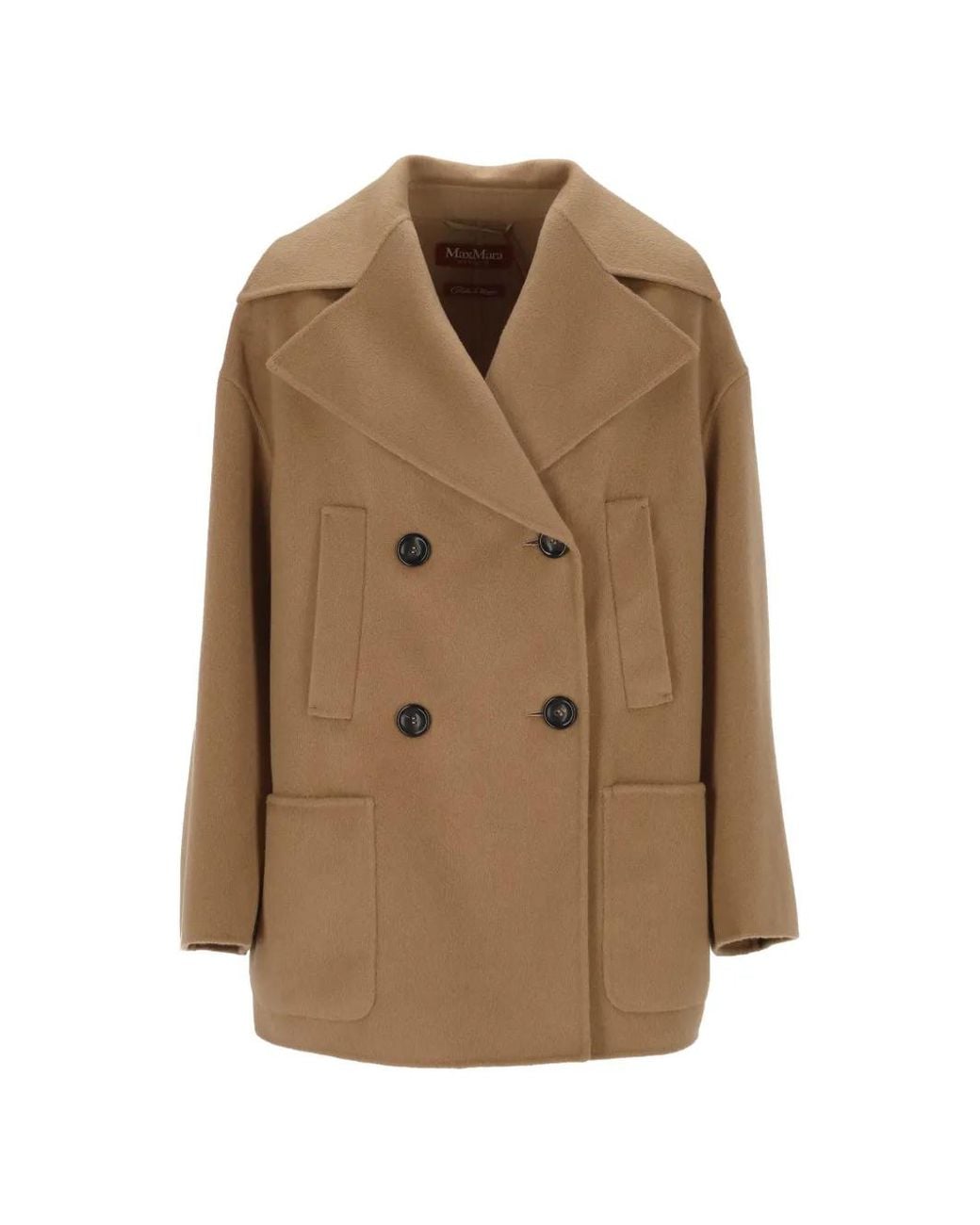 Max Mara Brown Double-Breasted Peacoat