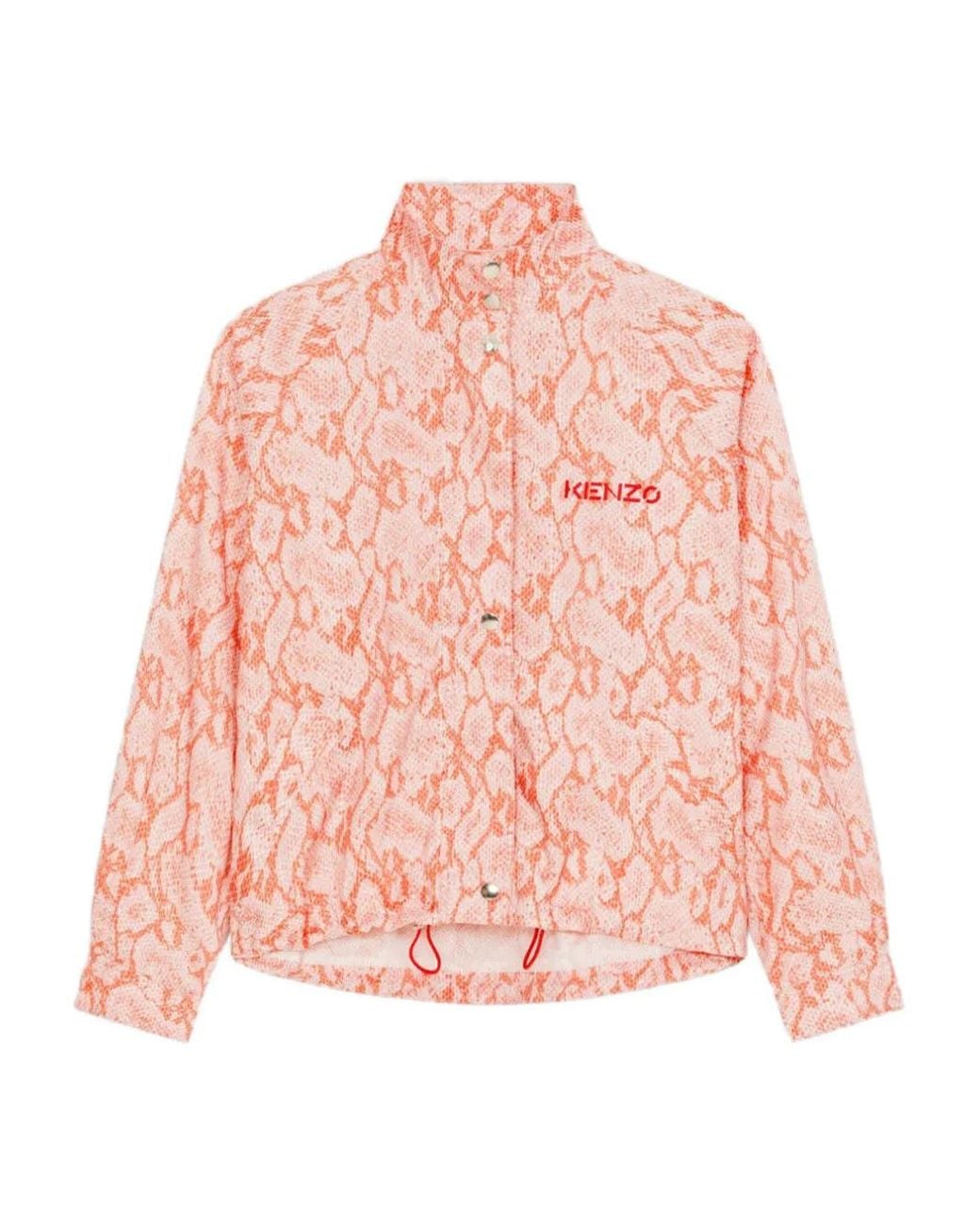 KENZO Pink Python-Pattern Zip Jacket