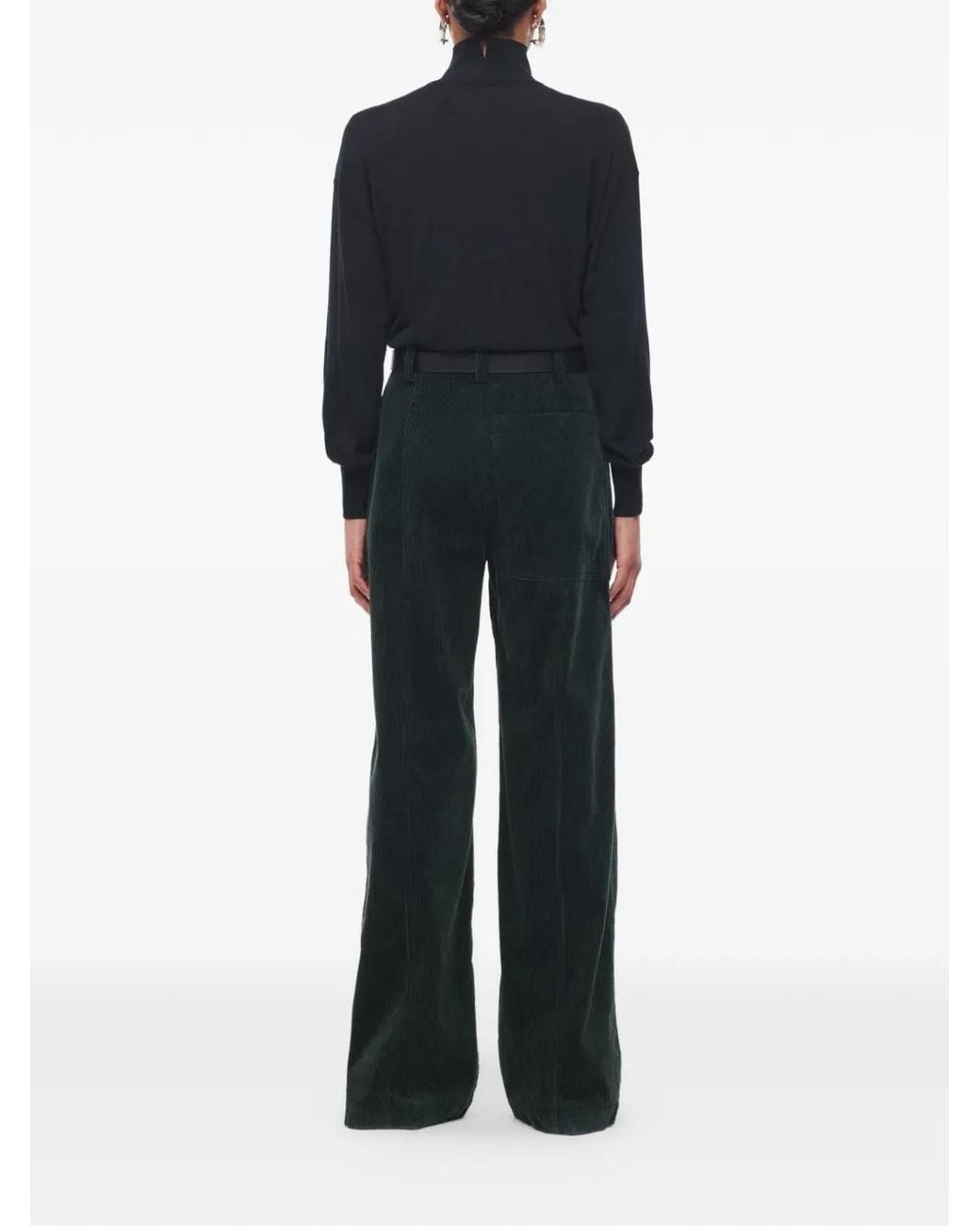 Another Tomorrow Black Fine-Knit Turtleneck Long-Sleeve Top