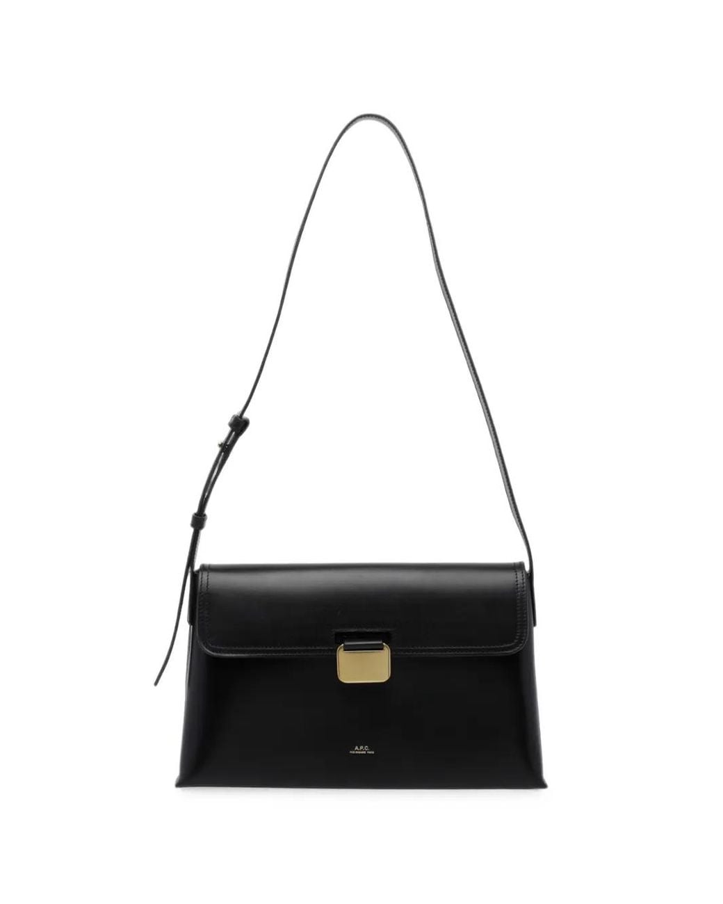 A.P.C. Black Simone Foldover-Top Buckle-Fastening Shoulder Bag