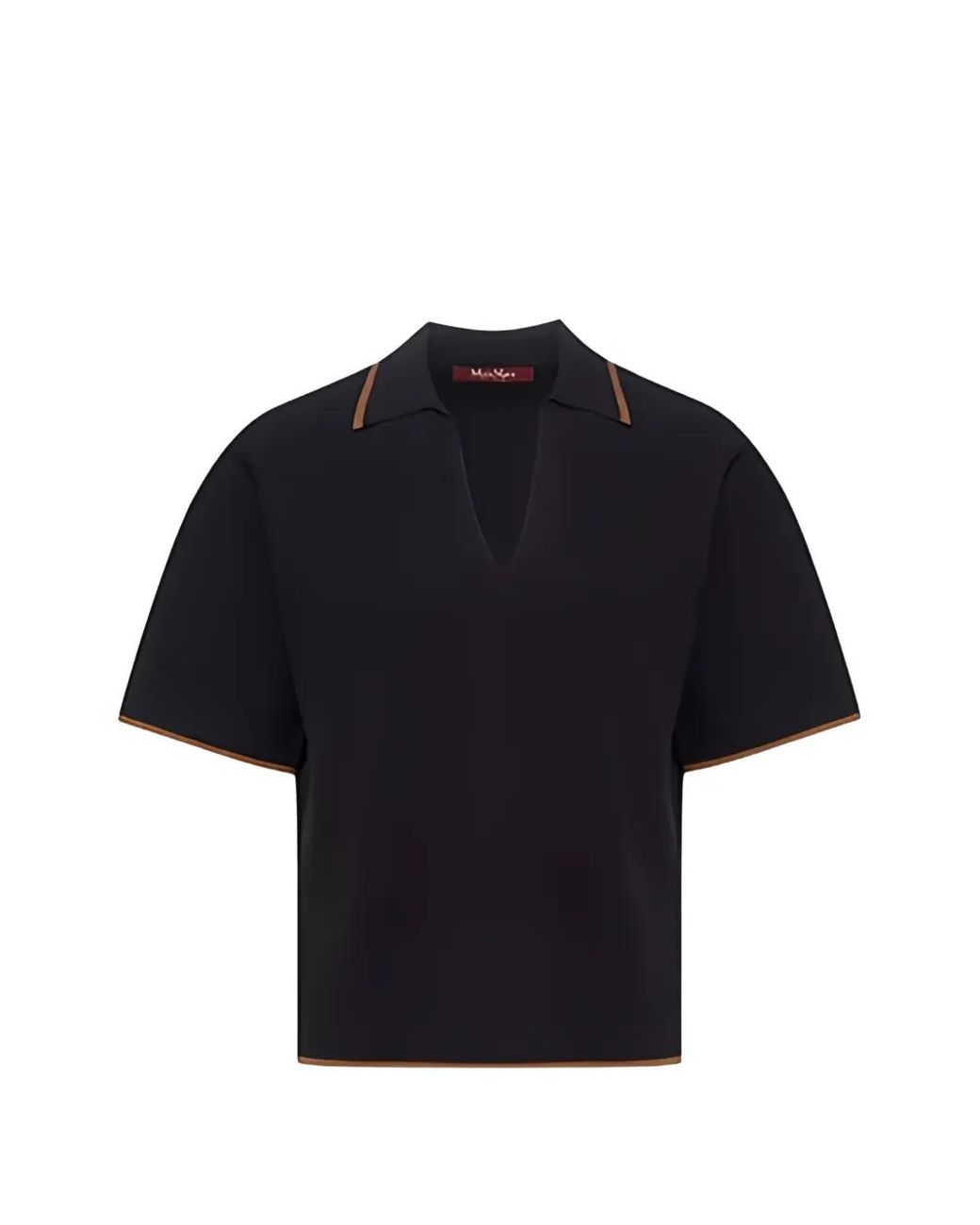 Max Mara Blue Contrast-Trim Knitted Polo Shirt