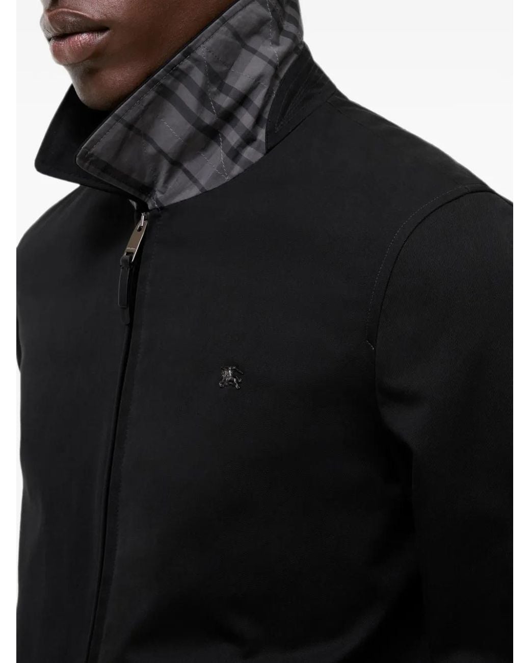 Burberry Black Bloomsbury Cotton Harrington Jacket (With Vest) for men
