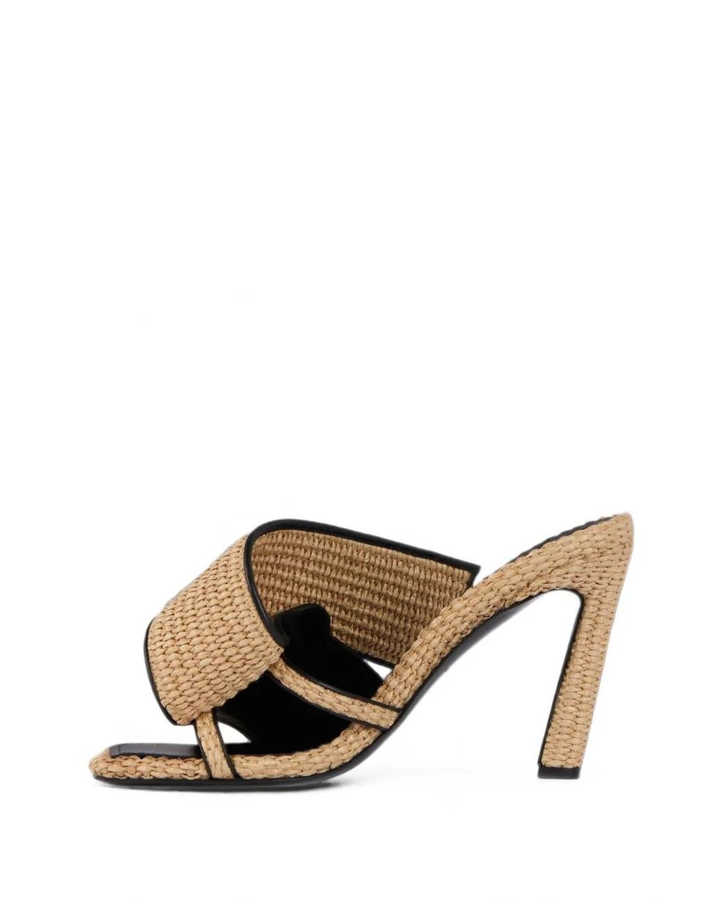 Givenchy Natural Sliced Square Raffia-Effect Heeled Mules