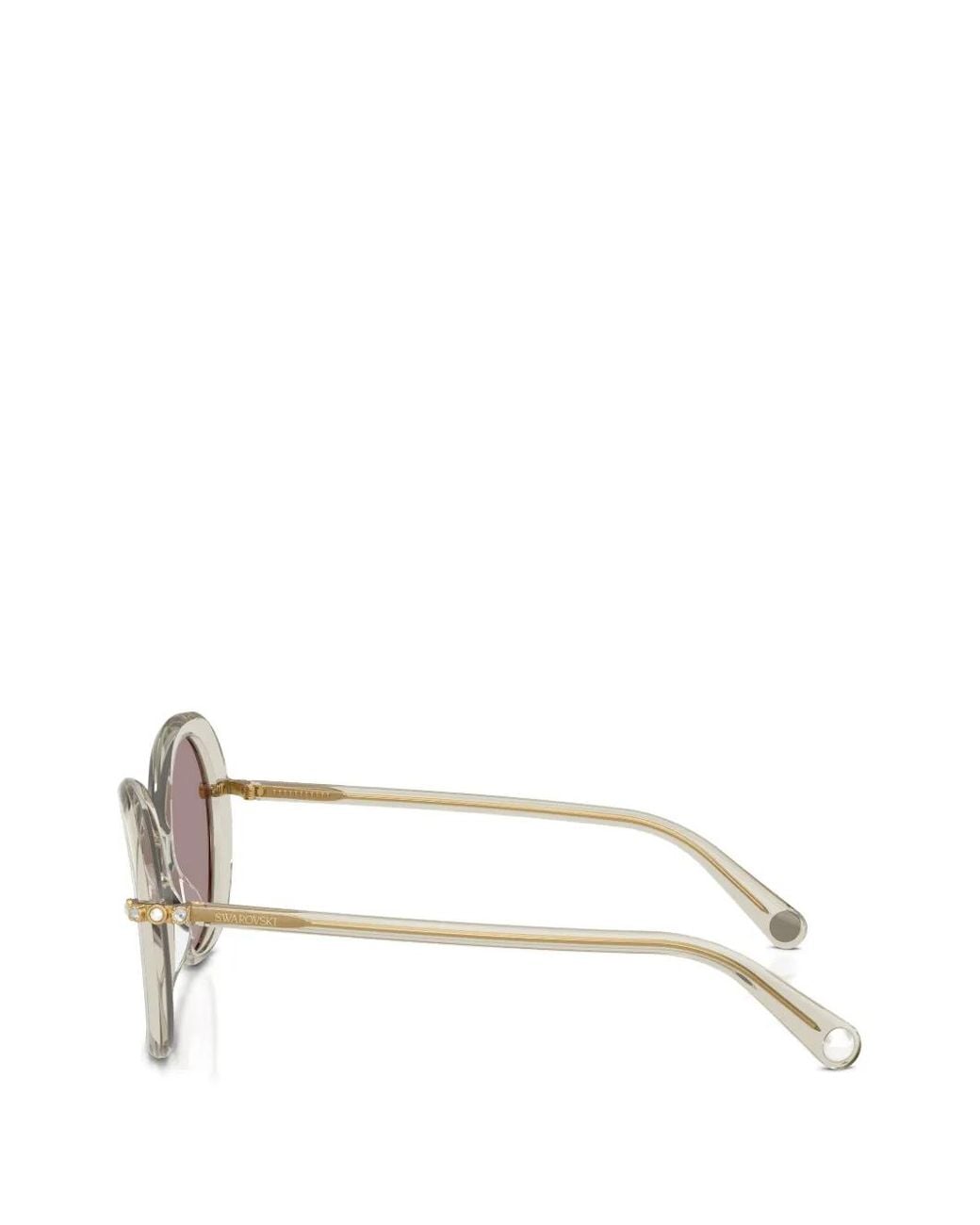 Swarovski Pink Crystal-Embellished Geometric-Frame Sunglasses