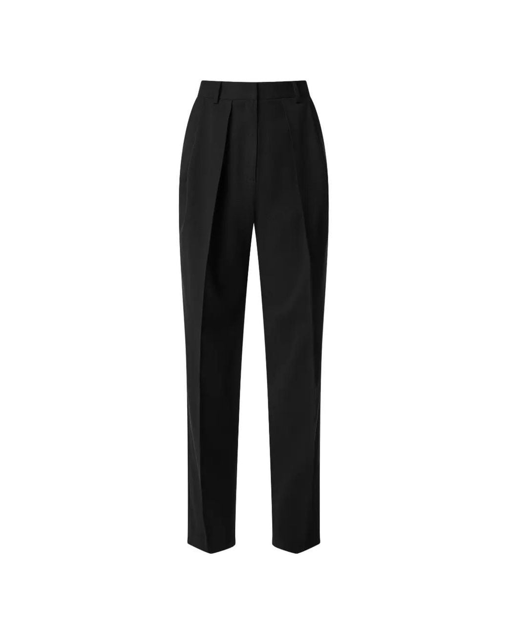 Il Volo Black Pleated Silk Trousers