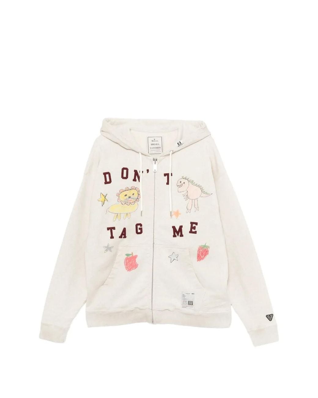 Maison Mihara Yasuhiro White Kids Doodle Printed Zip-Up Hoodie for men