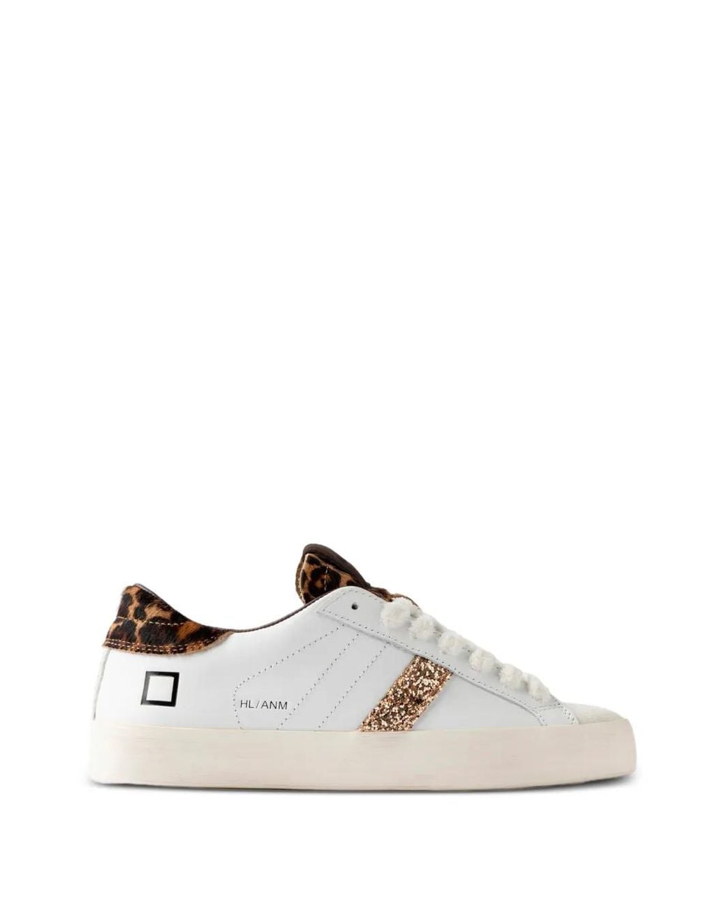 Date White Baskets Basses Hill Low En Cuir À Imprimé Léopard