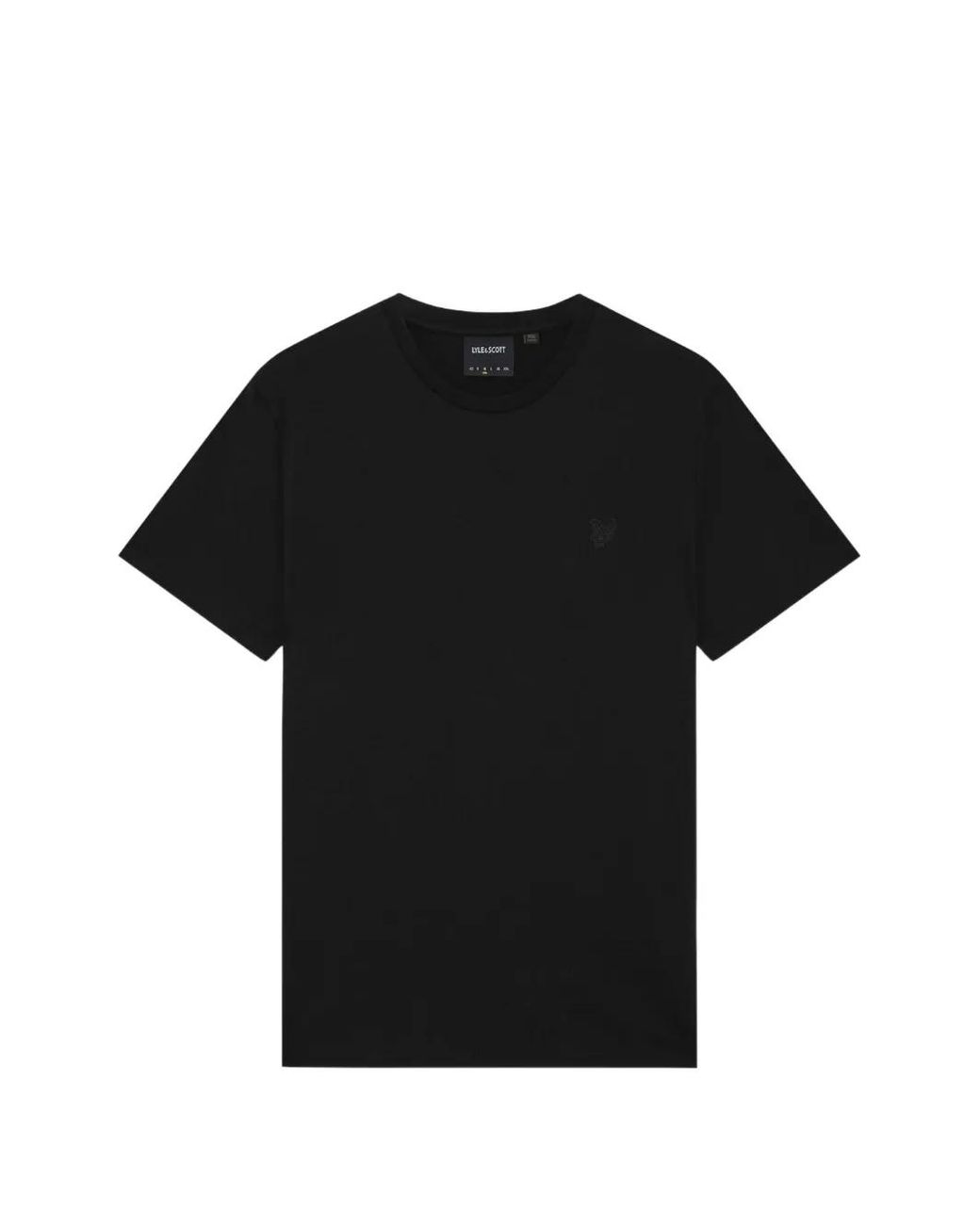 Lyle & Scott Black Embroidered-Logo Cotton T-Shirt for men