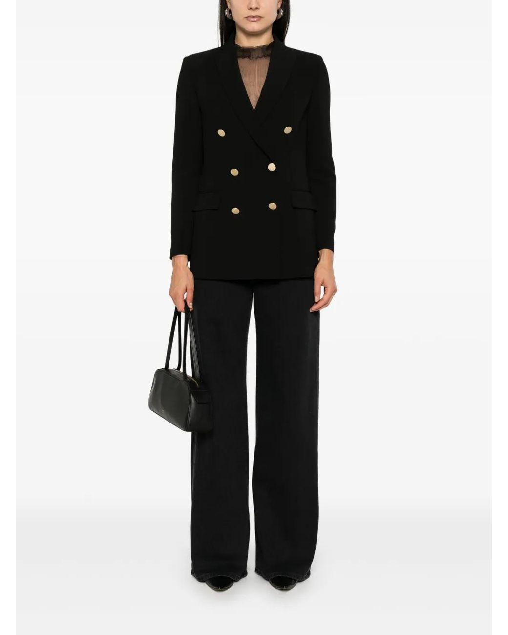 DR. HOPE Black Double-Breasted Blazer