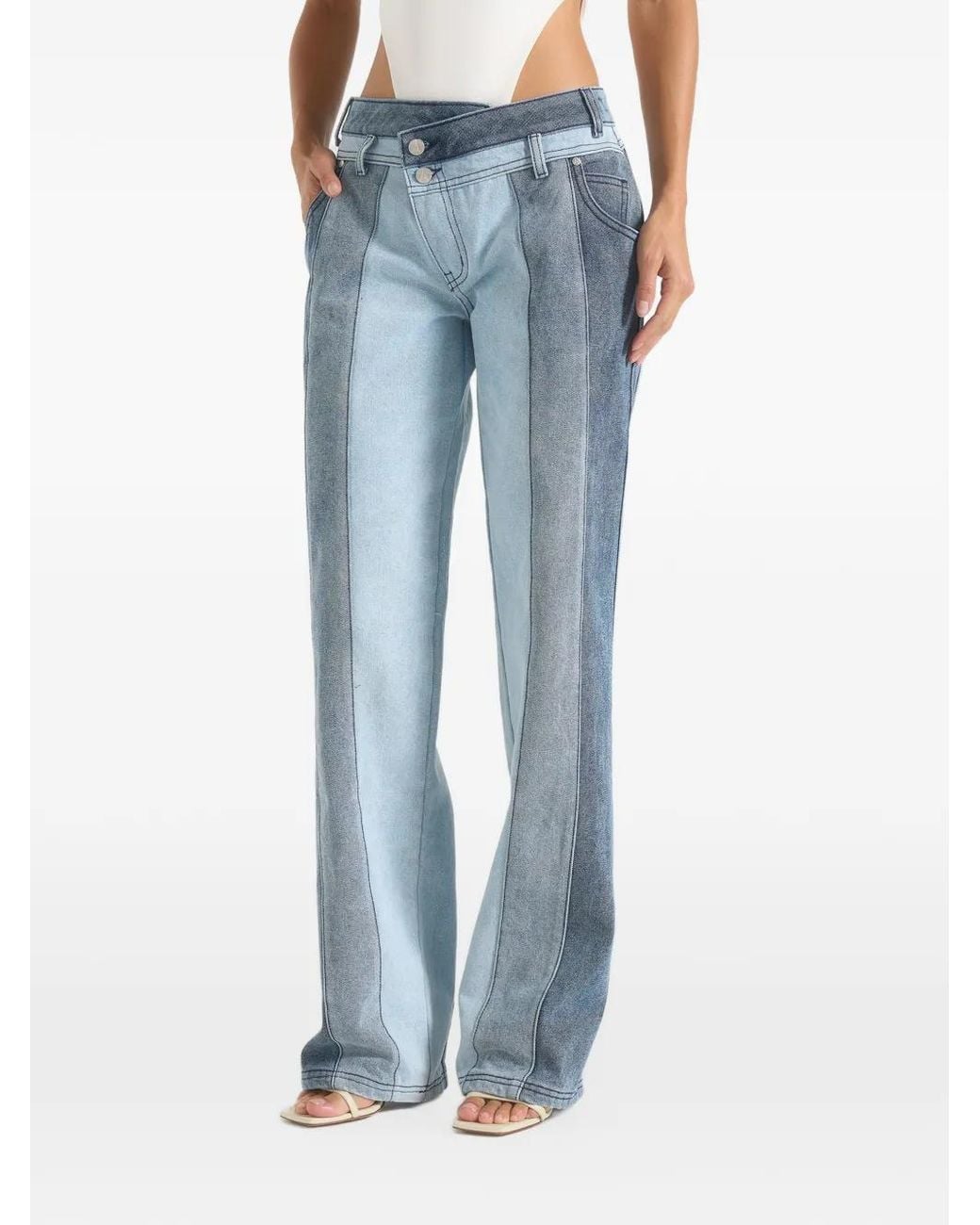 Manière De Voir Blue Jacinda Colour Block Denim Jeans