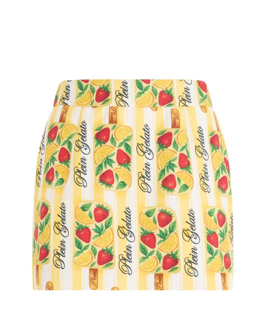 Philipp Plein Yellow Mini Skirt Plein Gelato