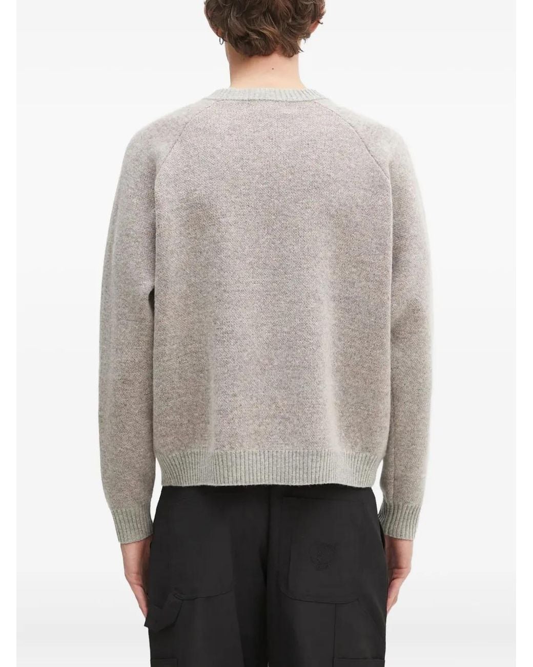 A Bathing Ape Gray Shark Raglan Sweater for men