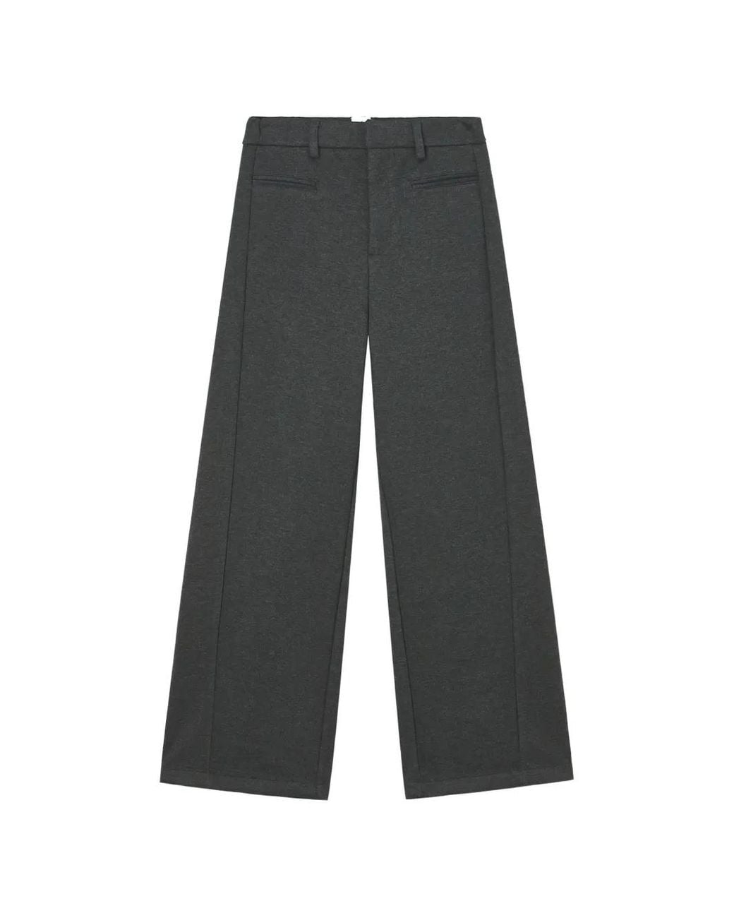B+ AB Gray Patch-Pocket Wide-Leg Trousers