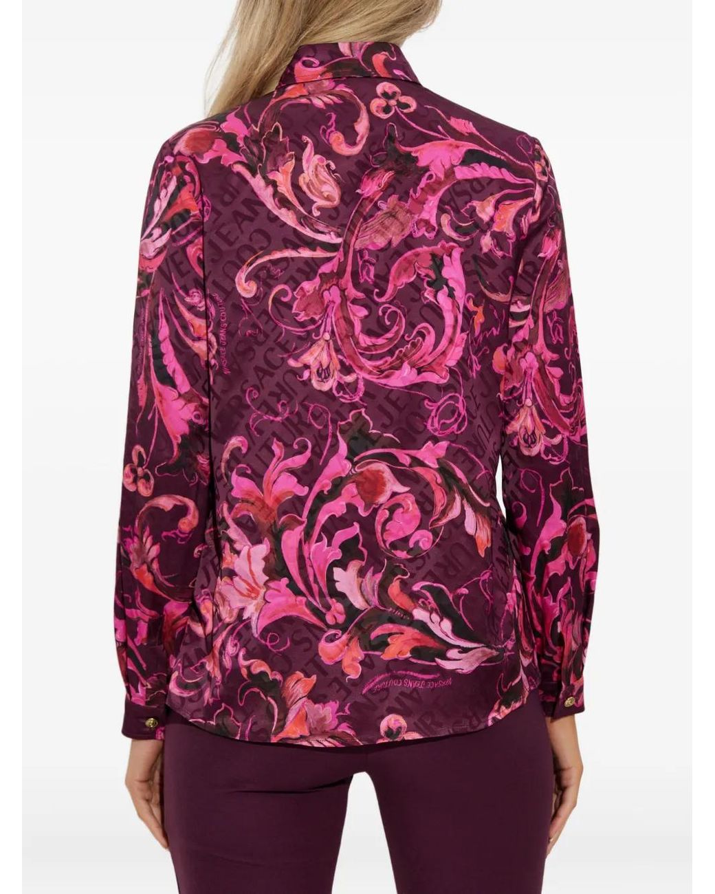 Versace Jeans Couture Red Shirt With 'Barocco' Pattern