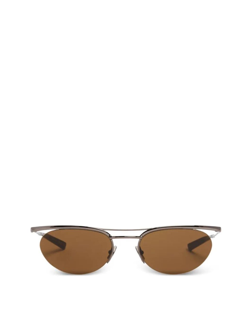 Saint Laurent Gray Oval-Frame Sunglasses