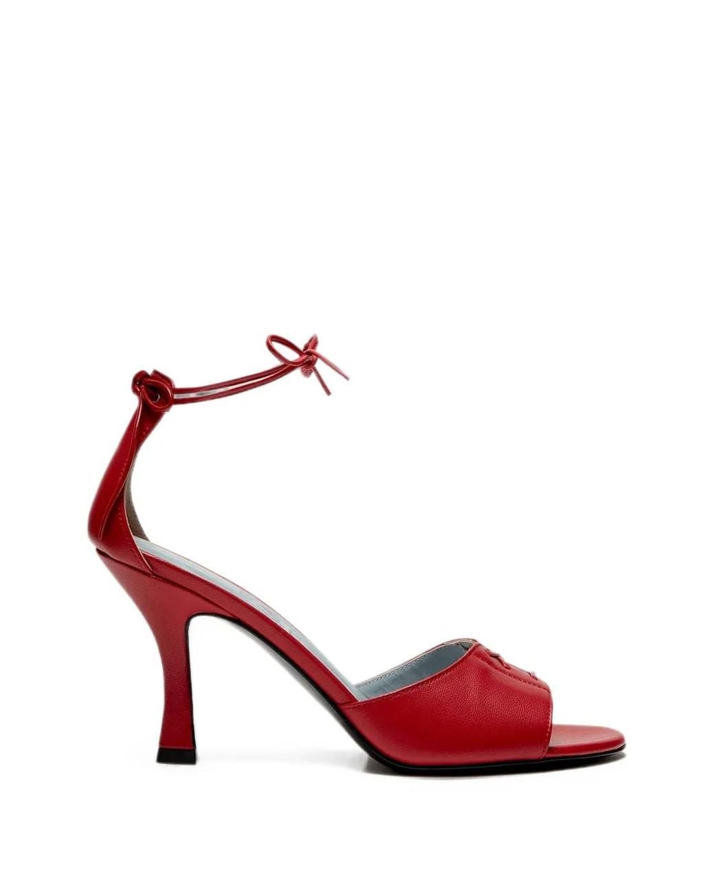 LILI CURIA Red Dita Lace-Up Sandals