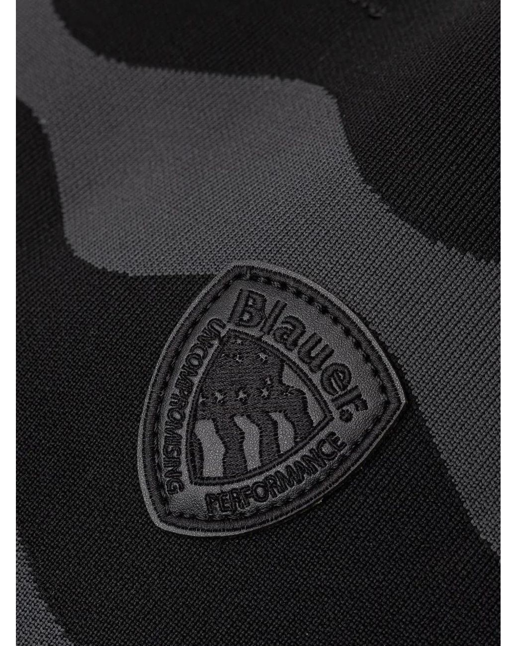 Blauer Black Wave-Pattern Logo-Patch Tote Bag