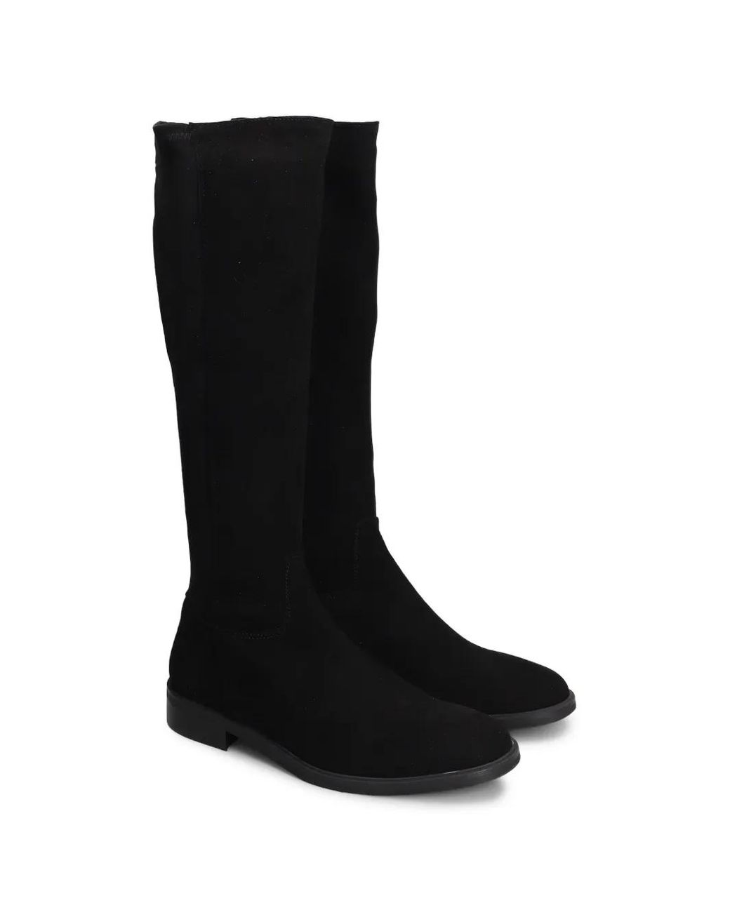 Julie Dee Black Side-Zip Knee-High Boots