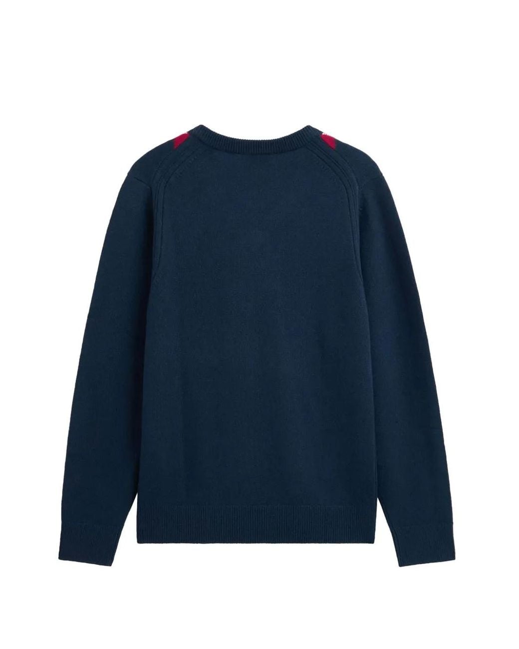 Pringle of Scotland Blue Diamond-Pattern V-Neck Sweater for men