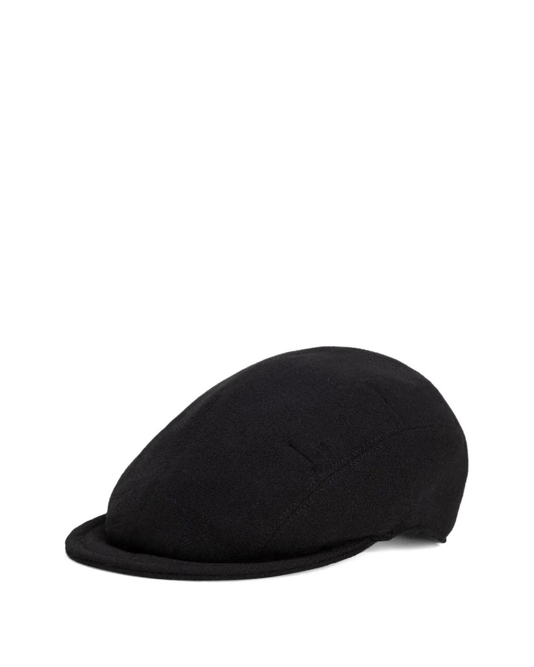 Dolce & Gabbana Black Wool Crepe Cap With Dg Coin