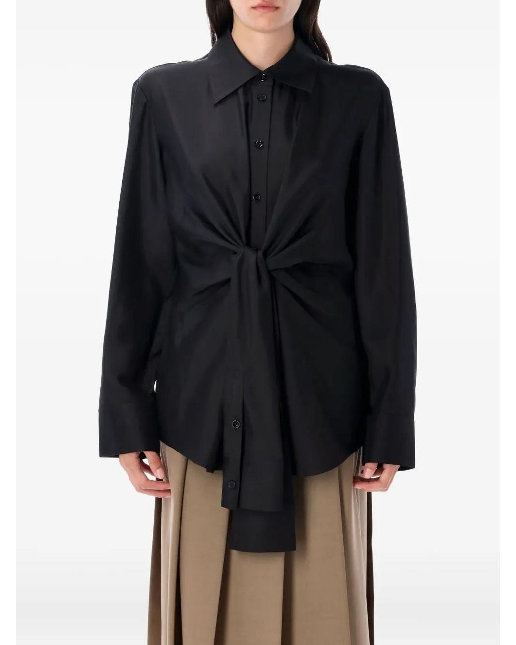 Camicia Con Nodo di Rohe in Black